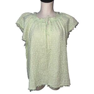 True Craft NWT Women’s size 2X Cotton Gauze Peasant Blouse Top Ditsy Floral